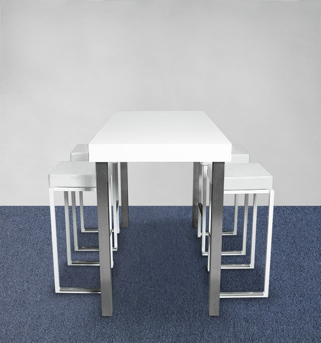 Hochtisch 4er Set KUBO Weiss