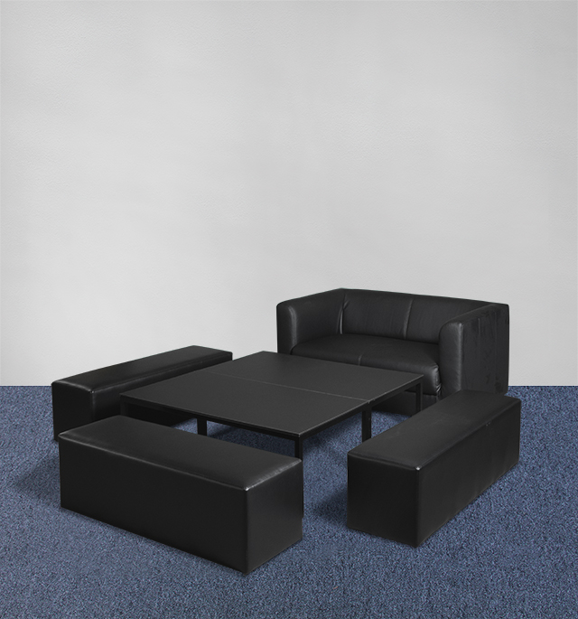 Lounge Set Komfort Schwarz