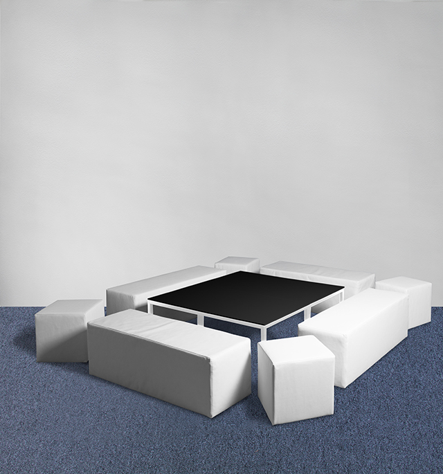 Lounge Set leihen Locker Schwarz Weiss