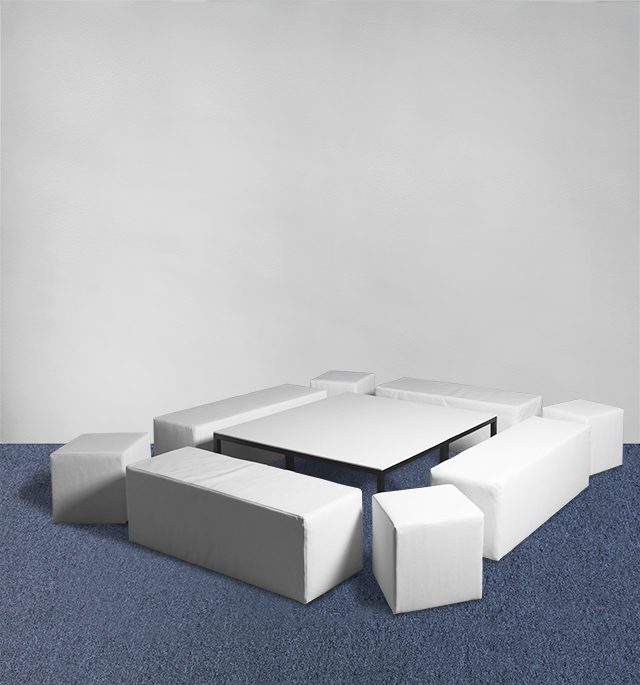 Lounge Set leihen Locker Weiss Schwarz