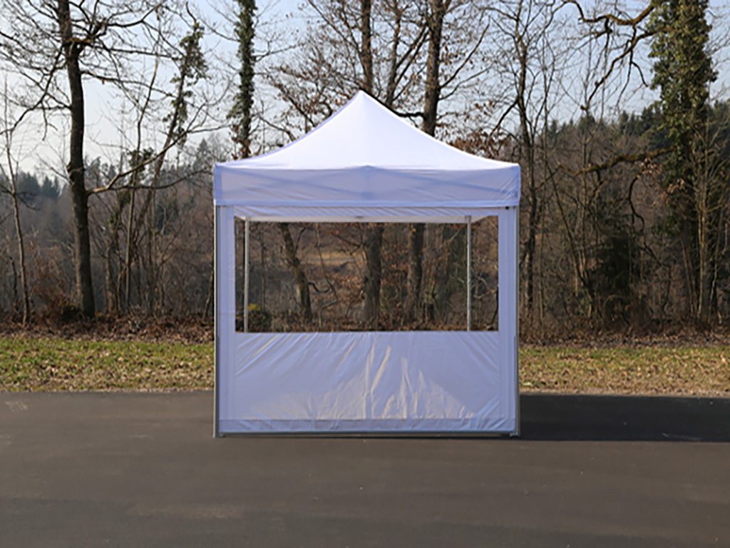 Seitenwand leihen 3m mit Panoramafenster Weiss